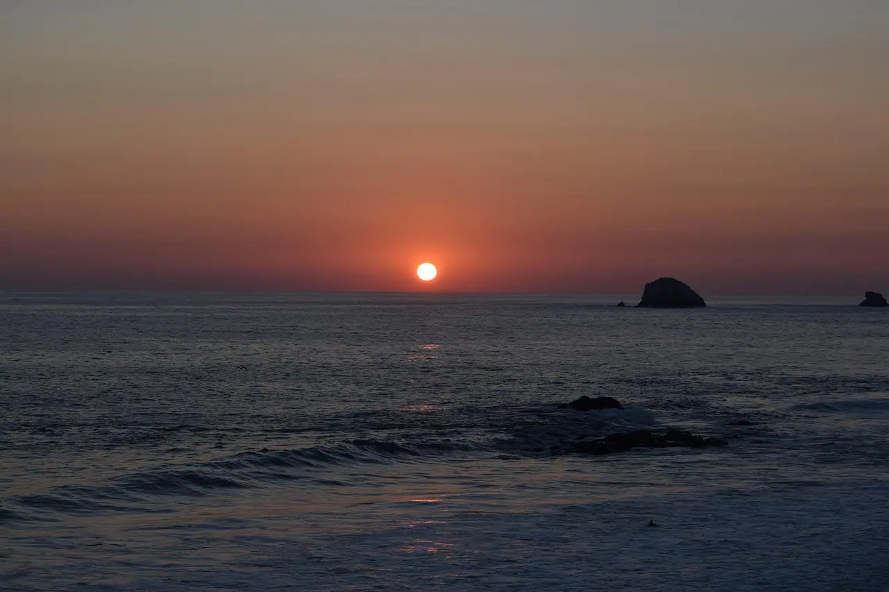Sunset, beach, nature