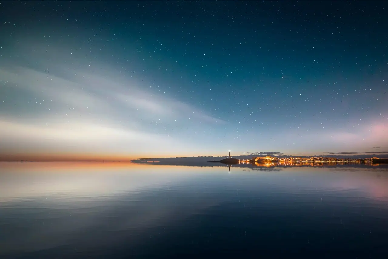 Landscape, night, sea